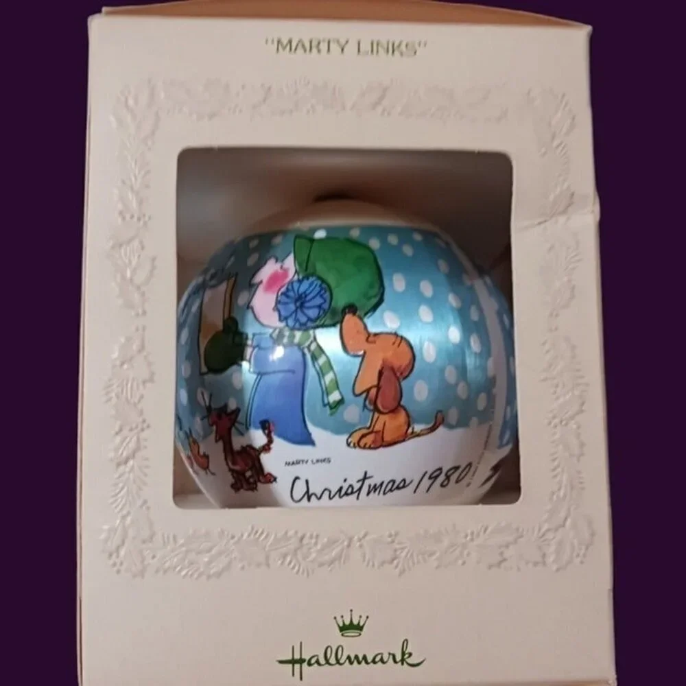 Hallmark vtg satin christmas ball ornament 1980
